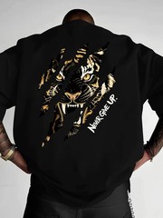 Tiger Print 100% Cotton Men Woment Oversized T-shirt Summer Fashion Streetwear
