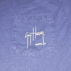 Guy Harvey Florida Shirt Mens Small Navy Blue Graphic Pocket Tee Deer Heron Bass