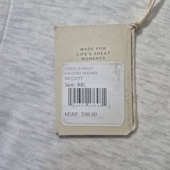 Faherty Cloud Cotton Henley Shirt Mens 2XL Beige Stretch Preppy Minimalist New