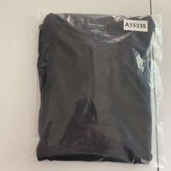 Giorgio Armani Etihad Black Henley Shirt Soft Viscose Logo Size Small/medium