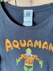 DC Comics Originals Aquaman Graphic T-Shirt Gray 100% Cotton Men’s Small