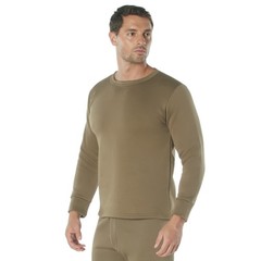 Rothco ECWCS Poly Crew Neck Top | AR 670-1 Coyote Brown | XL | 3851 | Cold Gear