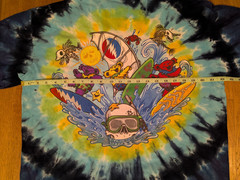Grateful Dead Summertime Dancing Bears Shirt Tie-Dye Liquid Blue Large