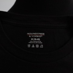 Roundtree & Yorke T-Shirt Mens Medium Crew Neck Tee Casual Black Short Sleeve