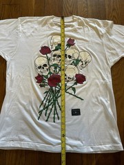 Vintage 1992 Fashion Victim Skull And Roses Single Stitch Shirt USA