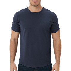 Men’s Ultra-Soft Viscose T-Shirt, Curved Hem Lightweight Cooling Cotton Blend…