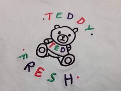 Teddy Fresh Shirt Mens Large Blue Streetwear Embroidered Bear Logo Tee Casual