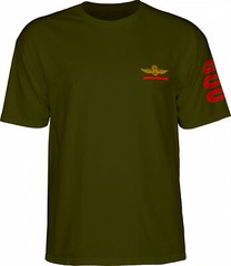 Powell Peralta BONES BRIGADE BOMBER Skateboard T Shirt MILITARY GREEN