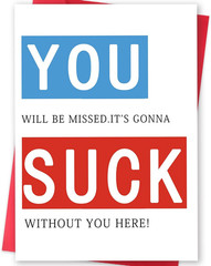 Sarcasm Leaving Definition Card for Work Bestie Friend, Rude Farewell Gifts for