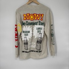 PacSunX Coca-Cola Mens Long Sleeve Graphic Tee Heather Oatmeal Small 2021 Collab