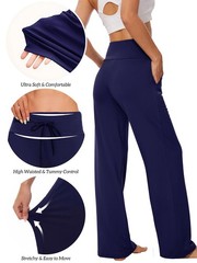 3-Pack Women’s Wide Leg Yoga Pants Comfy Lounge Pajama Sweatpants Casual Pala…