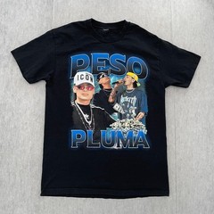 Peso Pluma Shirt Adult Medium Black La Doble P Banda Music Graphic Tee Mens M