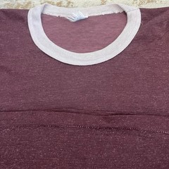 Vtg 50s/60s Burgundy Durene Ringer Blank Basic Essential T-Shirt Small 27”x18.5”
