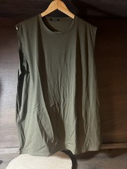 Coofandy Mens SIZE XXL Olive Green Casual Sleeveless Tank Top POLY SPANDEX NICE