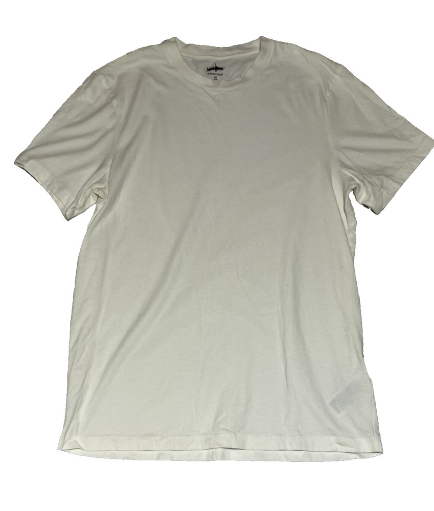 J Crew Slim Sueded Cotton T Shirt Mens Medium Ivory Short Sleeve Crewneck Tee