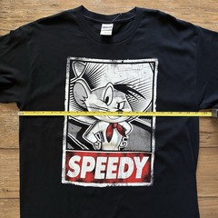 Speedy Gonzales Shirt Mens Large Black Looney Tunes Graphic Tee Gildan Y2K Style