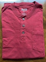 Duluth Trading Co Relaxed Fit Longtail Tall Mens L Short Sleeve Pocket Henley