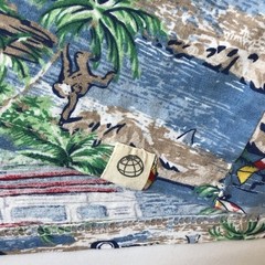 Free Planet Mens M T-Shirt Surf Board Palm Trees Beach Print Short Sleeve Cuff