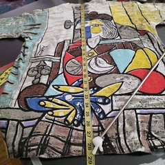Pablo Picasso 10 Color Screenprint Overprint All Over Print Tee Tshirt L