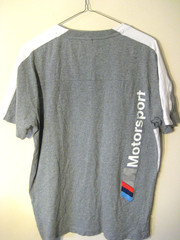 EUC- BMW Motorsport M Series PUMA Gray/White Cotton T-Shirt Mens Size Medium