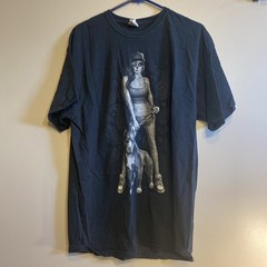 Vintage Tatted Skull Day Of The Dead Girl Pitbull Black T Shirt Size XL