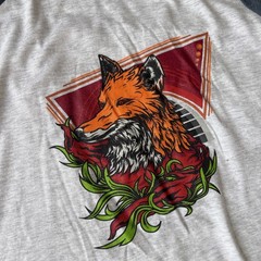 Woodland Graphic Fox Raglan Tee. Super Soft Poly/ Cotton Blend. New Without Tags