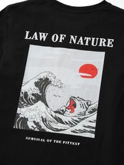 Niepce Men’s Law of Nature Graphic Tee Japanese Streetwear Short Sleeves T-Shirt