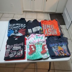 Bulk Lot 48 Graphic Print Shirts Mixed Sizes Graphics Sports Anime Festival