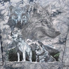 Vintage 90s Back to Earth T-Shirt Size 2XL Wolf Nature Tie Dye Long Sleeve *FLAW