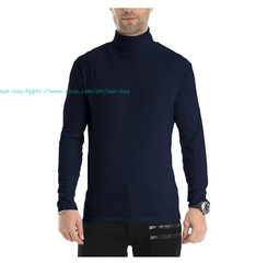 Men Lightweight Long Sleeve Knitted Pullover Tops Turtleneck base layer T-Shirts