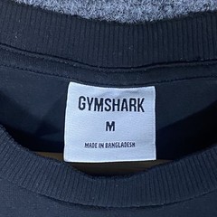 GymShark T Shirt Mens Medium M Black Sleeveless Gym Workout Running Shark Logo