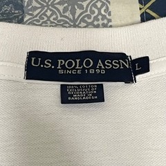 POLO Black and Blue Stripe USPA 1890 Patch Logo Short Sleeve Shirt Men’s Size L