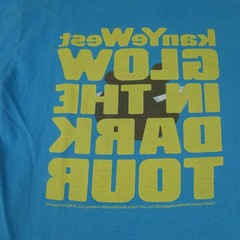 Kanye West Glow In The Dark Tour Shirt Mens Small Blue Takashi Murakami 2009 Tee