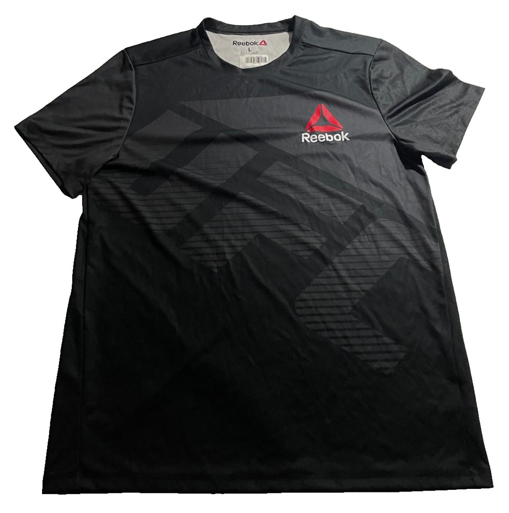 Reebok Mens Large Black Performance Training T Shirt Athletic Gym NEW