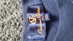 Giovanni Valentino Men’s Blue Graphic Logo Crew Neck Cotton Knit T-Shirt Size 48