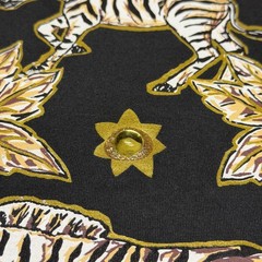 Zebra Floral Shirt Mens XL Black Graphic Animal Beaded Flowers Tee Embellished