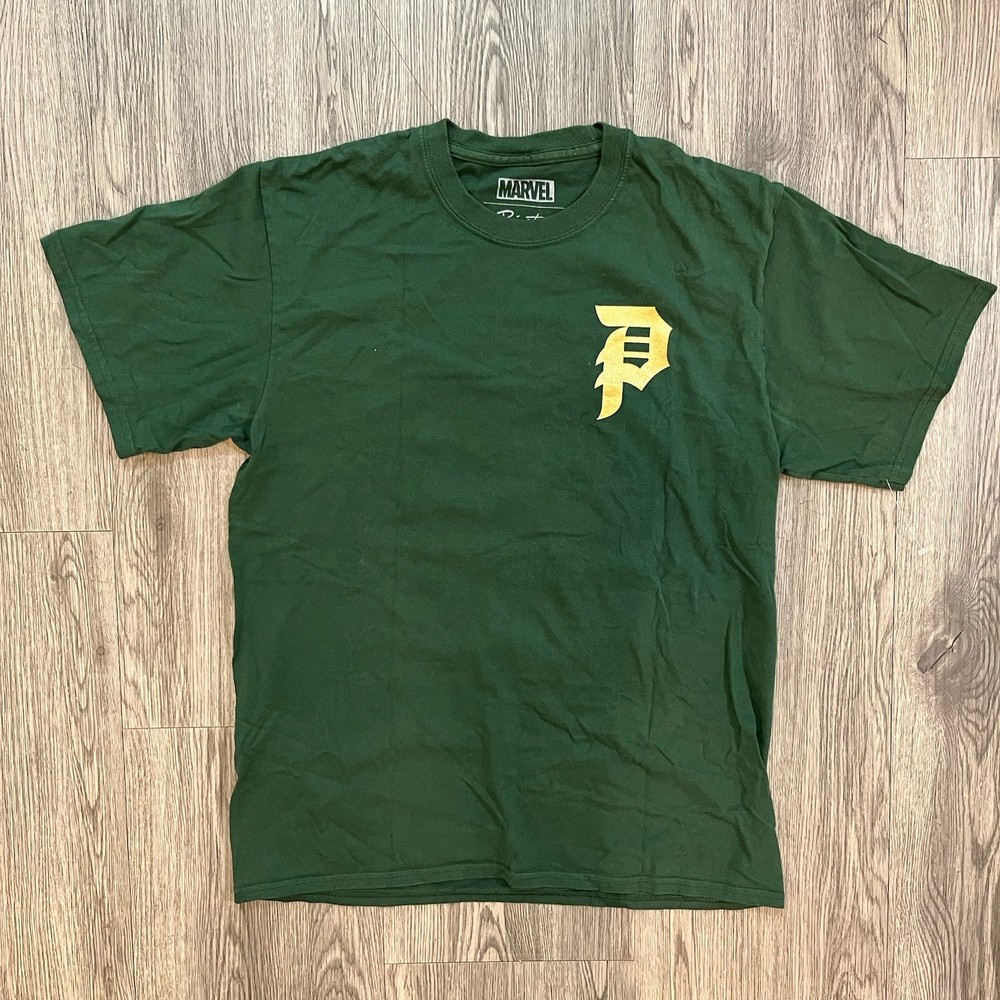 Primitive x Marvel Dr Doom Hoodie Mens M Green Gold Foil Skateboard Pullover