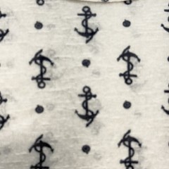 Wallflower Womens L Anchor Print T-Shirt Navy Anchors Nautical Coastal Cruise