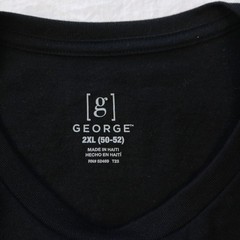 GEORGE T-Shirt Men’s 2XL (C50-52) Black/short sleeves/Polyester-Cotton Blend