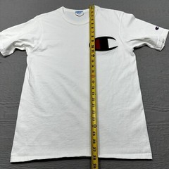 Champion Shirt Mens Medium White Patch Logo Cotton crew Neck Casual