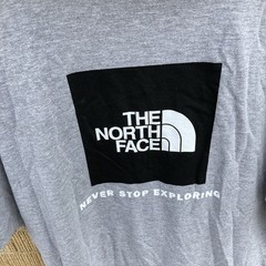 The North Face Mens XL Evolution Box NSE Short Slv Tee T-shirt Pale Grey Heather