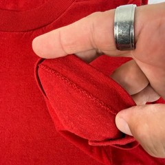 Vintage Blank T Shirt 1990s JERZEES Blank Red Cotton Polyester Blend Adult LARGE