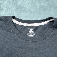 Starter Big Logo Graphic Crew Neck T Shirt Men’s 2XL Black Silver Spellout
