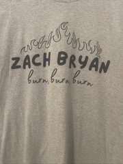 Zach Bryan Burn Burn Burn Grey T-Shirt Size XL Unisex Tee Country Music
