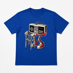 Short Sleeve Men’s Fashion Street Style Casual Trendy Graphic T-Shirt with Retro