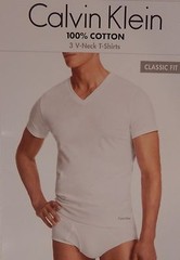 3 GENUINE CALVIN KLEIN SIZE 2XL 100% COTTON T-SHIRTS BLACK WHITE GRAY V NECK