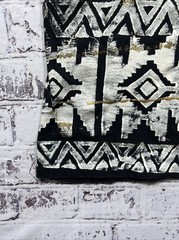 Vintage LA Destination Black Geometric Pattern Hand Made T Shirt Men’s Size 3XL