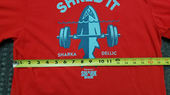 Discovery Channel Store Men’s Medium Red T Shirt Shark Week Weightlifting