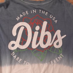 Dibs Men’s S Long Sleeve T-Shirt Blue White Tie-Dye Rose USA Graphic Cotton