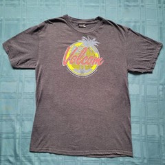 Vintage Y2K Volcom Stone Graphic T Shirt Mens M Gray Surf Skate Palm Tree Tee